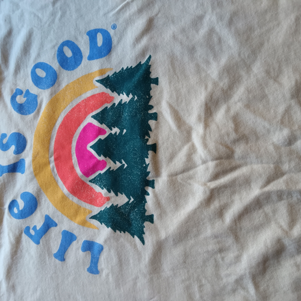 Life is Good Women's' Cream Graphic Tee